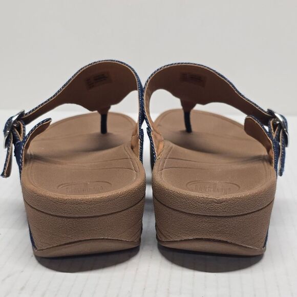 NOT FOR SALE FitFlop The Skinny Denim Toe-Post Thong Sandals in Blue Size 7 - Picture 5 of 8
